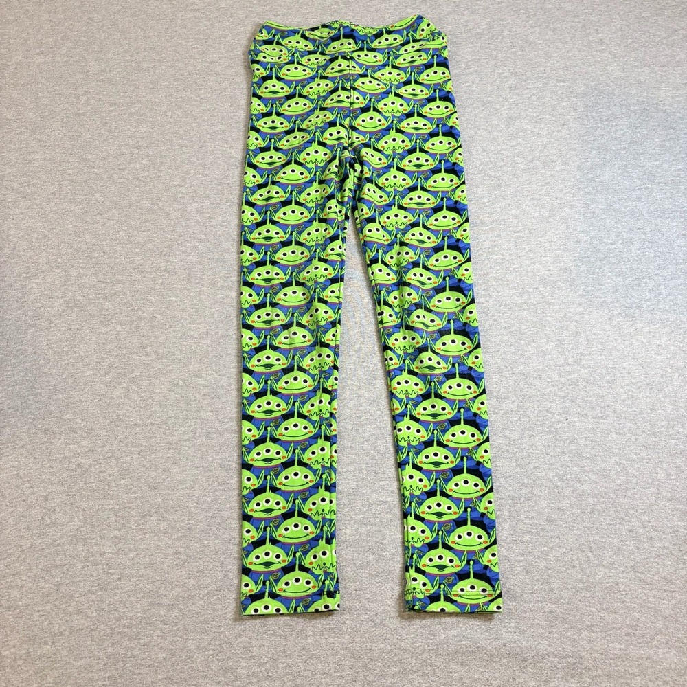 LuLaRoe Leggings Girls L/XL Green Toy Story Alien Print